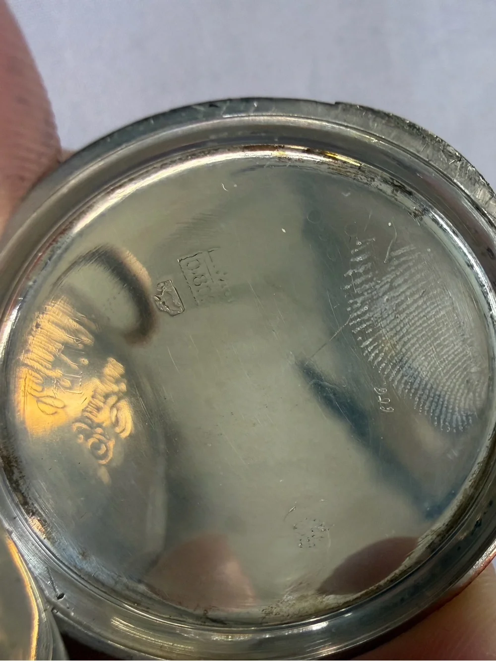 ANTIQUE EARLYLUXURY  SWISS TWO TONE SILVER 800 MEN'S POCKET WATCH 